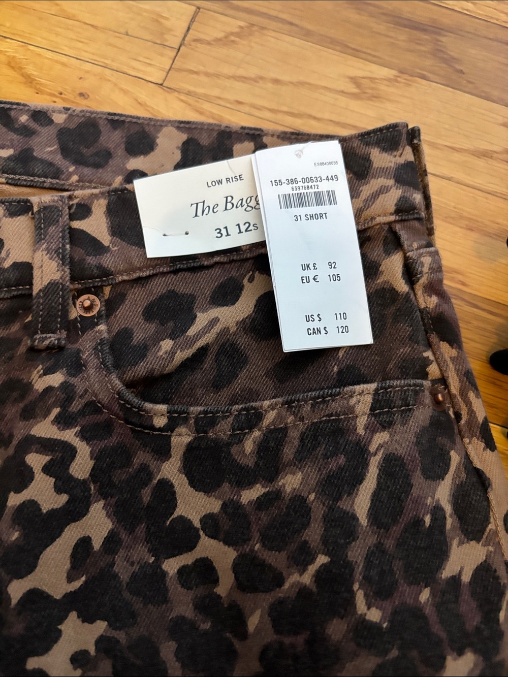 Abercrombie & Fitch Brown and Black Leopard Wide-Leg Jeans - Picture 2 of 9